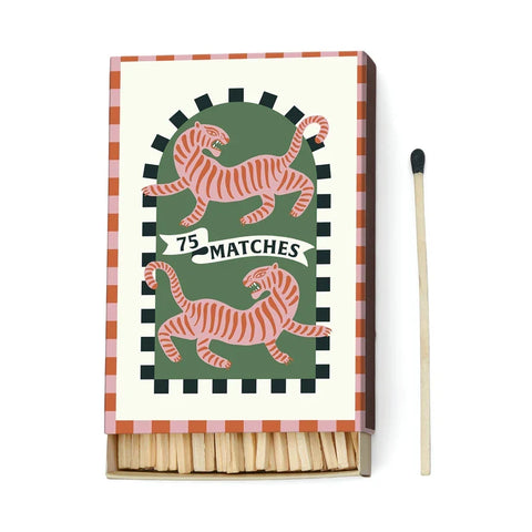 Paddywax - Adopo Boxed Matches "Tiger" - Dekorative Zündhölzer - 75 Stück – Teil des Adopo Duft-Quintett Tiger (5-teilig)