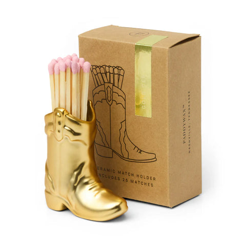 Paddywax - Cowboy Boot Match Holder - Dekorative Zündhölzer - Gold