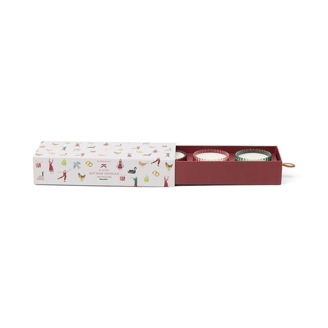 Paddywax Christmas Geschenkset – 3 Mini-Duftkerzen im gerippten Glas: Winter Berry, Pink Peppermint, Balsam Fir – Bild 2