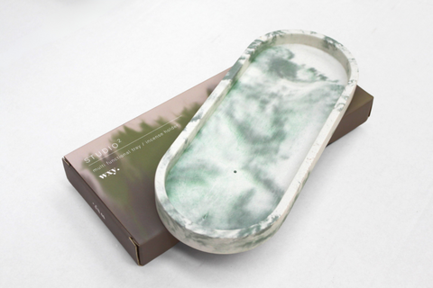 WXY. - Tray - Räucherstäbchenhalter aus Stein – Green