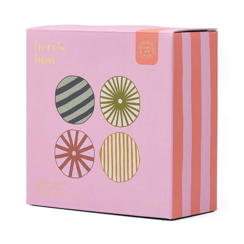 Here's How - The Marley - Stripes - Appetizer Teller Set - 4 Stück