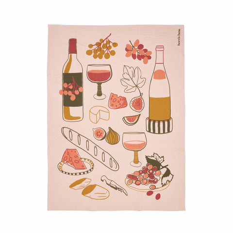 Here's How - The Emmy - Wine - Geschirrtuch - Baumwolle