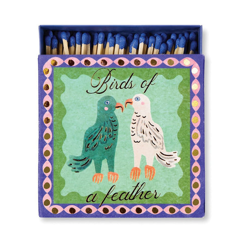 Paddywax Square Boxed Matches "Birds of a Feather" - Dekorative Zündhölzer - 125 Stück