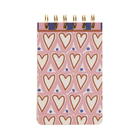 Paddywax - Adopo - Hearts - Notizblock Twin Wire - 80 Blatt – Teil des Adopo Duft-Quintett Hearts (5-teilig)