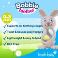 Brush-Baby – Bobbie Bunny Beißring – Cappuccino Grau – Bild 3