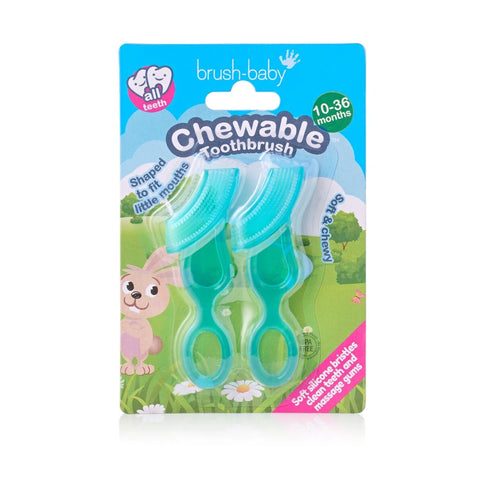 Brush-Baby – Chewable Toothbrush Kau-Zahnbürste – 10-36 Monate – Doppelpack