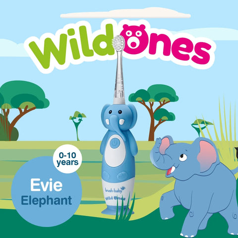 Brush-Baby – WildOnes Elektrische Kinderzahnbürste mit Akku – Elefant – 0-10 Jahre – Bild 2