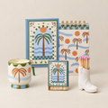Paddywax Adopo Ritual-Quintett Palm Tree – 5-teiliges Geschenkset: Duftkerze, Matches, Cowboy Boot, Journal & Notizblock