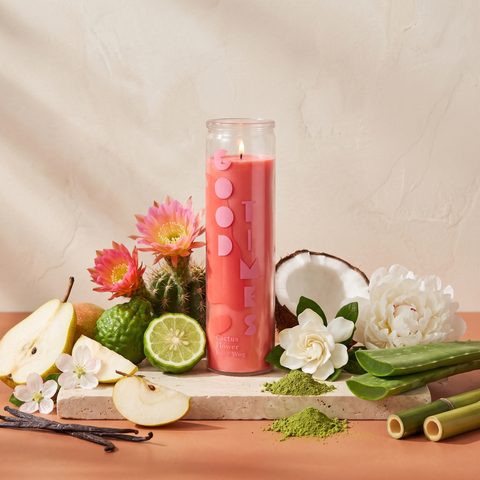 Paddywax Spark - Good Times - Duftkerze - 300g mit Duftzutaten: Bergamotte, Birne, Apfelblüte, Kokoswasser, Kaktusblüte, Gardenie, weiße Pfingstrose, Aloe Vera, Matcha, Maiglöckchen, Vanille und Bambus