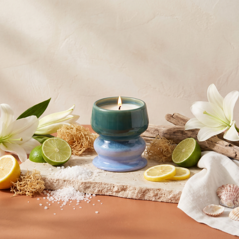 Paddywax Melt - Fresh Air & Sea Salt - Keramik Duftkerze - 240g mit Duftzutaten: Meeresluft, Limette, Zitrone, Gischt, Seemoos, Lilie und Treibholz