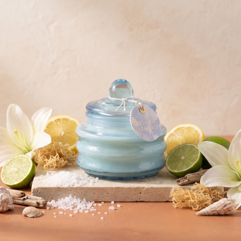 Paddywax Beam - Fresh Air & Sea Salt - Duftkerze - 85g mit Duftzutaten: Meeresbrise, Zitrone, Limette, Meersalz, Lilie, Seemoos und Treibholz