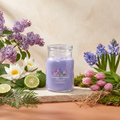 Yankee Candle Lilac Blossom - Signature 2 Docht Duftkerze - 368g mit Duftzutaten: grüne Noten, Wasserlilie, Bergamotte, Flieder, Tulpenknospen, Hyazinthe, Zedernblätter, Vetiver und Moos