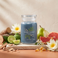 Yankee Candle Bayside Cedar - Signature 2 Docht Duftkerze - 567g mit Duftzutaten: Bergamotte, grüne Birne, Grapefruit, Mandarinenblüte, Seerose, Amber, Zedernholz und Moschus
