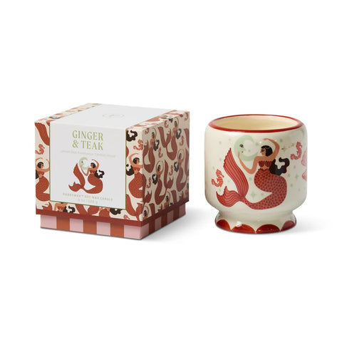 Paddywax - Adopo - Mermaid & Moon - Ginger & Teak - Keramik Duftkerze - 226g