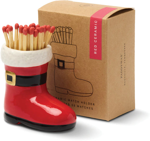 Paddywax - Santa Boot Match Holder - Dekorative Zündhölzer - Rot