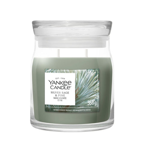 Yankee Candle – Silver Sage & Pine – Signature 2 Docht Duftkerze – 368g – Neues Design