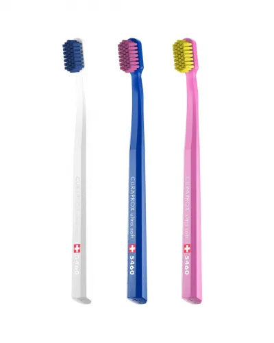 Curaprox - 5460 Ultra Soft - Zahnbürste - 3er Pack - Weiß - Blau - Rosa