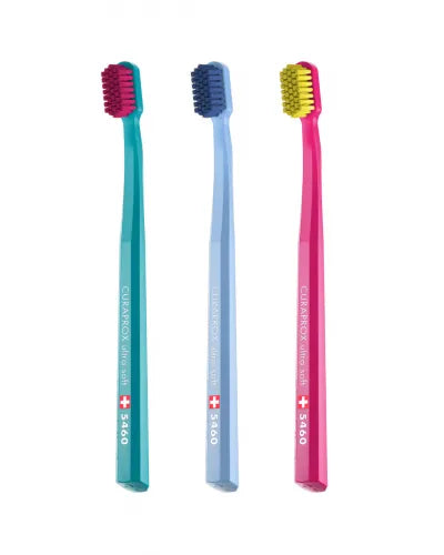 Curaprox - 5460 Ultra Soft - Zahnbürste - 3er Pack - Türkis - Hellblau - Rosa